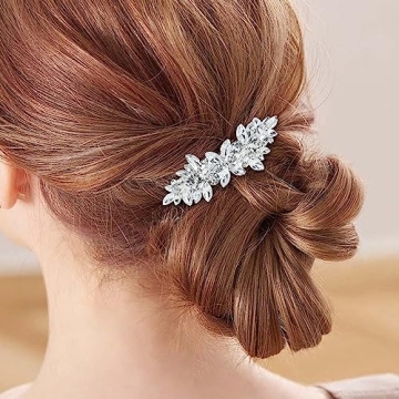 Rhinestone French Barrette Hair Pins for Women
