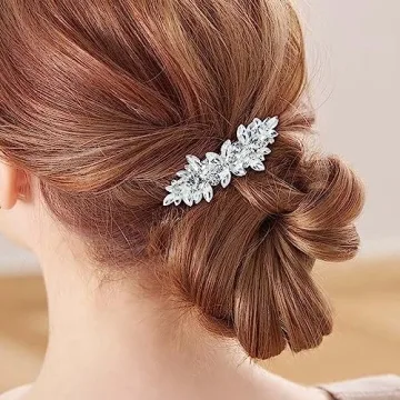 Rhinestone French Barrette Hair Pins for Women