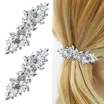 Rhinestone French Barrette Hair Pins for Women
