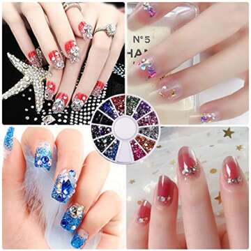 Biutee 10 Boxes AB Crystal Rhinestones Set Nail Art Rhinestones Multi Shapes 3D Glass Crystal Rhinestones Flatback Nail Jewels Rhinestones Nail Gems and Charms for Nail Art Manicure Craft Decoration