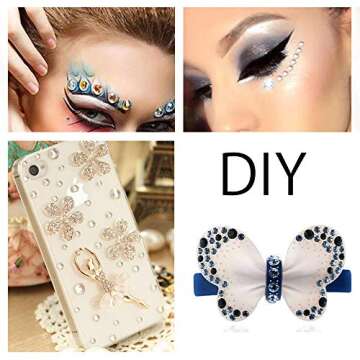 Biutee 10 Boxes AB Crystal Rhinestones Set Nail Art Rhinestones Multi Shapes 3D Glass Crystal Rhinestones Flatback Nail Jewels Rhinestones Nail Gems and Charms for Nail Art Manicure Craft Decoration