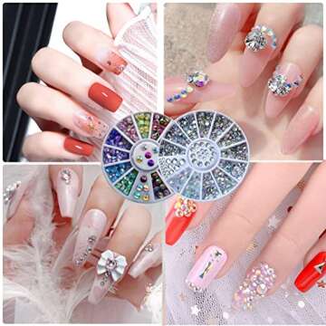 Biutee 10 Boxes AB Crystal Rhinestones Set Nail Art Rhinestones Multi Shapes 3D Glass Crystal Rhinestones Flatback Nail Jewels Rhinestones Nail Gems and Charms for Nail Art Manicure Craft Decoration