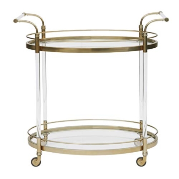 Right2Home Gold & Acrylic Bar Cart for Stylish Entertaining