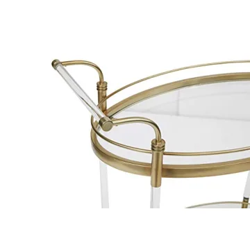 Right2Home Gold & Acrylic Bar Cart for Stylish Entertaining