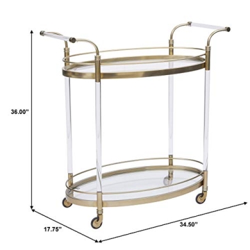 Right2Home Gold & Acrylic Bar Cart for Stylish Entertaining