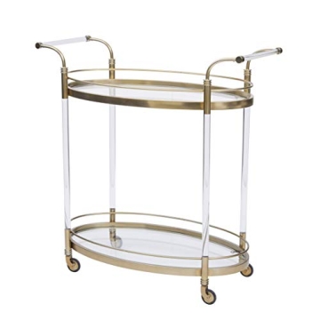 Right2Home Gold & Acrylic Bar Cart for Stylish Entertaining