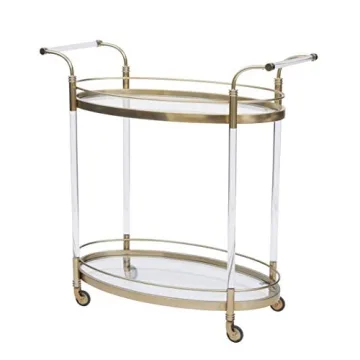 Right2Home Gold & Acrylic Bar Cart for Stylish Entertaining