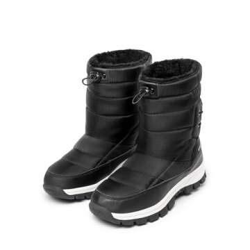 DREAM PAIRS Women's Winter Snow Boots Waterproof Lightweight Warm Fashion Janara Mid Calf Boot,Size ...
