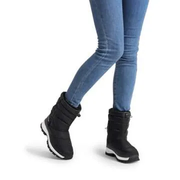 DREAM PAIRS Women's Winter Snow Boots Waterproof Lightweight Warm Fashion Janara Mid Calf Boot,Size 8,Black