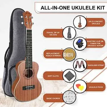 Ranch Concert Ukulele 23" Kit - Complete Starter Set for All