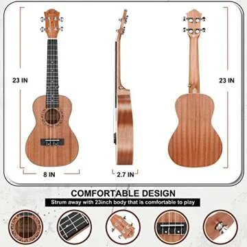 Ranch Concert Ukulele 23" Kit - Complete Starter Set for All