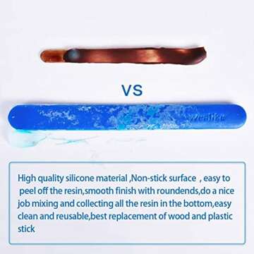 Wealike Silicone Stir Stick for Resin,Epoxy,Paint,Reusable Resin Tools,Making DIY Crafts(3PCS)
