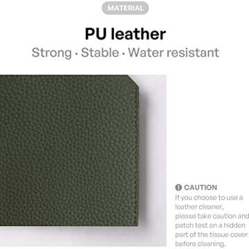 carrotez Tissue Box Cover, [Refined] Modern PU Leather Rectangular Tissue Box Holder - Decorative Holder/Organizer for Bathroom Vanity Countertop, Night Stands, Office Desk 9.5"X5"X5" - Khaki