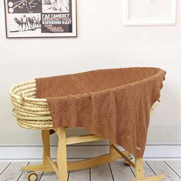 Opewod Baby Blanket 100% Cotton Knit Toddler Blankets Knitted Cellular Blanket for Newborn Boys and Girls 40x30 Inches
