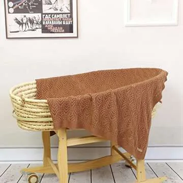 Opewod Baby Blanket 100% Cotton Knit Toddler Blankets Knitted Cellular Blanket for Newborn Boys and Girls 40x30 Inches