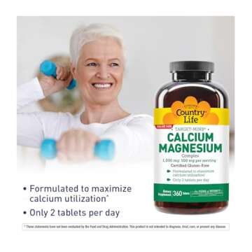 Country Life Calcium Magnesium Supplement, 1000mg Calcium
