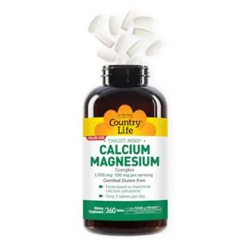 Country Life Calcium Magnesium Supplement, 1000mg Calcium