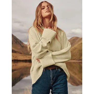 ANRABESS Oversized Fuzzy Knit Sweater Women Fall 2024