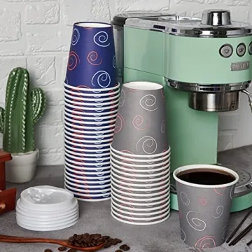 Stylish Disposable Coffee Cups with Lids and Straws