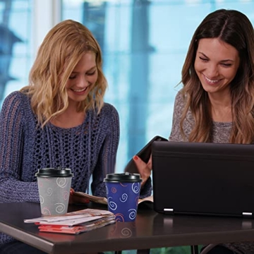 Stylish Disposable Coffee Cups with Lids and Straws