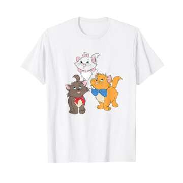 Disney The Aristocats Cute Trio Marie Toulouse Berlioz Logo T-Shirt