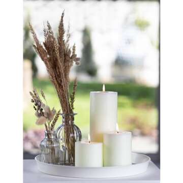 CANDWAX Assorted Pillar Candles Set of 3 for All Occasions
