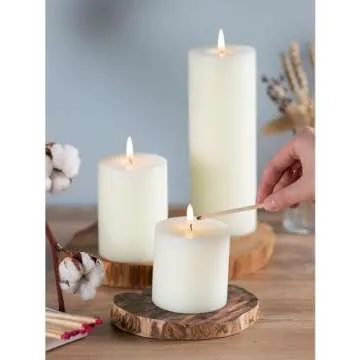 CANDWAX Assorted Pillar Candles Set of 3 for All Occasions