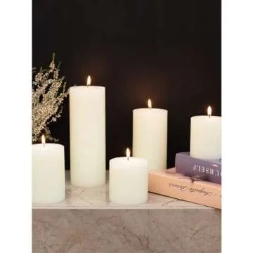 CANDWAX Assorted Pillar Candles Set of 3 for All Occasions