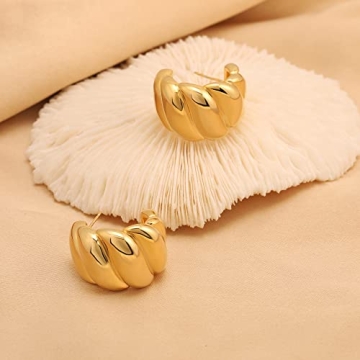 Stylish Tewiky Gold Hoop Earrings for Women