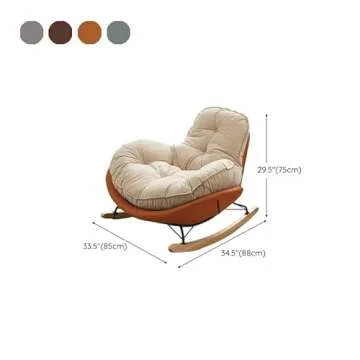 LITFAD Modern Upholstered Rocking Chair - Tufted Seat and Metal Legs Stylish Lounge Chair for Living...