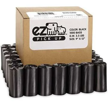 EZ 1000 Pet Dog Waste Poop Bags, Leak Proof Disposal Solution, 9"x12"