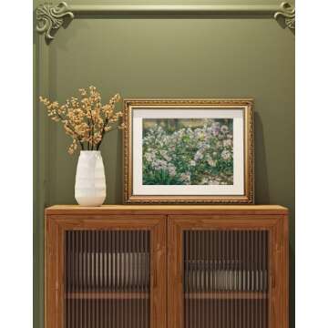 ARPEOTCY Vintage Gold Framed Wall Art, 13x16 inch Flower Scenery Retro Paintings, Floral Canvas Prin...