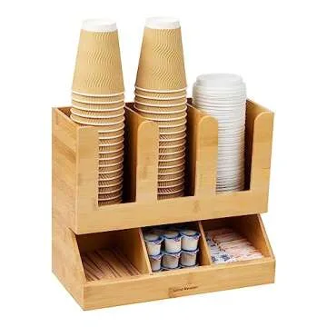 Mind Reader Cup and Condiment Station for Organized Coffee Bars
