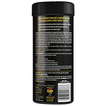 Meguiar's Citrus-Fresh Cleaning Wipes - Multi-Surface Wipes Removes Dirt, Grease, and Grime on a Var...