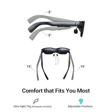 RAYNEO Air 2 AR Glasses -（New Pack） Smart Glasses with 201" Micro OLED, XR Glasses 120Hz 600nits Brightness, VR Glasses 1080P Video Display Glasses - Black