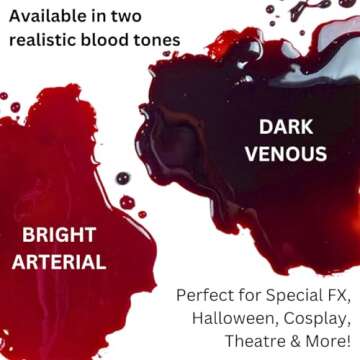 Mehron Makeup Stage Blood | Realistic For Halloween | Washable Fake Blood for Special FX, Stage & Screen, Halloween, & Cosplay (4.5 oz) (Bright Arterial)