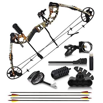 Creative XP Compound Bow and Arrow for Adults and Youth – Hunting Bow Archery Set with 4 Arrows, F...