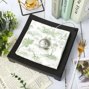 Generic AnyDesign 80Pcs Green White Paper Napkins Classic French Village Printed Disposable Napkin Rustic Decorative Dinner Hand Napkin for Sweet Home Farmhouse Holiday Party Supplies, 6.5 x 6.5 inch