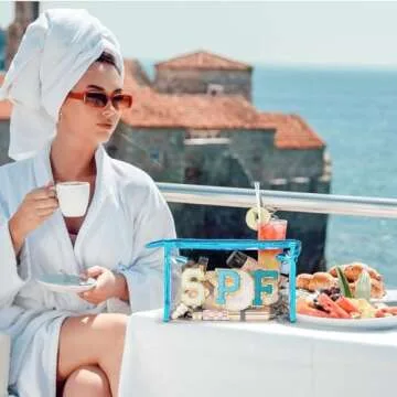 AsodSway Preppy Cosmetic Bag for Beach & Travel