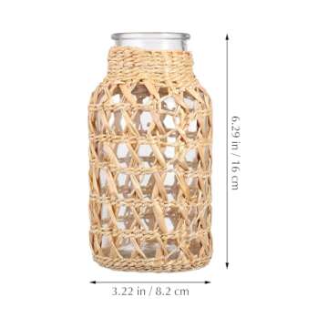 Cabilock Handwoven Glass Flower Vase for Home Office Decor