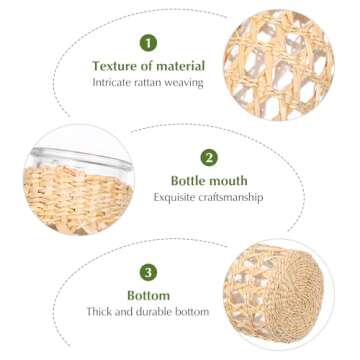 Cabilock Handwoven Glass Flower Vase for Home Office Decor