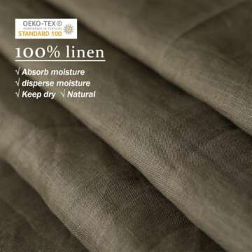 Natural French Flax Linen Duvet Cover Set in Olive Green