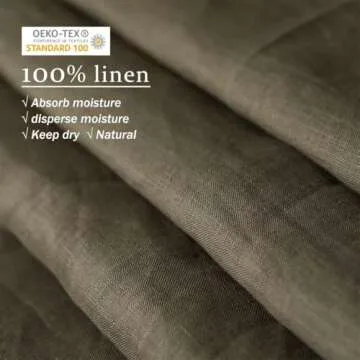 Natural French Flax Linen Duvet Cover Set in Olive Green