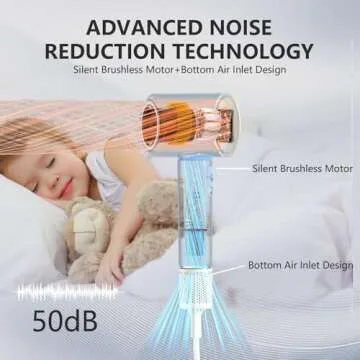 HRYCF Hair Dryer, Light Weights & Fast Drying Ionic Tool