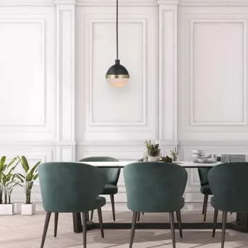 Globe Electric Black & Brass Pendant Light for Home