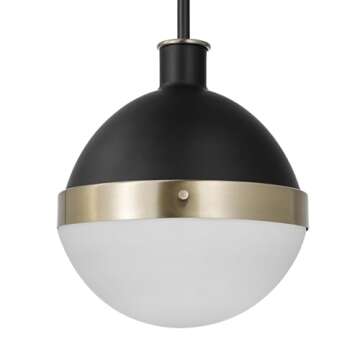 Globe Electric Black & Brass Pendant Light for Home