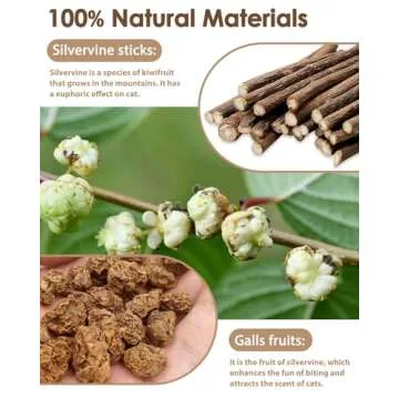 Tocirelo Silvervine Sticks Cat Toys - 6 Pack Natural Cat Chew Stick Toy for Cat Dental Care Teeth Cl...