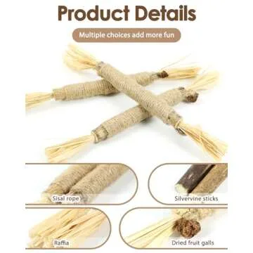 Tocirelo Silvervine Sticks Cat Toys - 6 Pack Natural Cat Chew Stick Toy for Cat Dental Care Teeth Cleaning, Matatabi Cat Nip Treat Toys for Indoor Cats Kittens