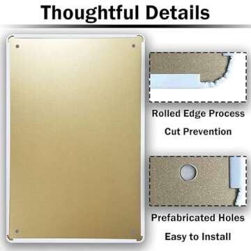 Vintage Tin Sign ASL American Sign Language Alphabet Educational s ABC Playroom Wall Art Boho Classroom Decor Homeschool s Art 8x12 Inch Cafe School Decoration