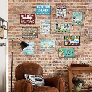 Vintage Tin Sign ASL American Sign Language Alphabet Educational s ABC Playroom Wall Art Boho Classroom Decor Homeschool s Art 8x12 Inch Cafe School Decoration